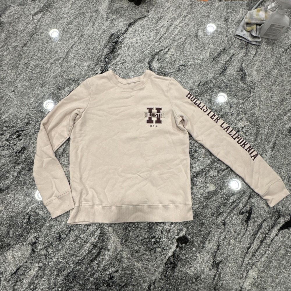 Hollister California Tan‎ Crewneck Womens Small Sweatshirt Pullover #480